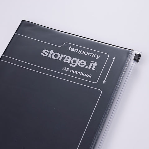 Cuaderno Storage.it con bolsillo zip - Negro