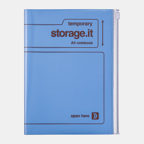 Cuaderno Storage.it con bolsillo zip - Azul