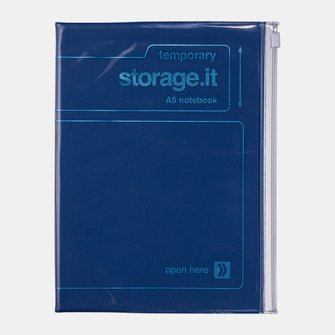 Cuaderno Storage.it con bolsillo zip - Navy