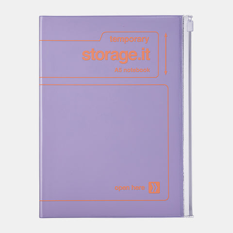Cuaderno Storage.it con bolsillo zip - Lila