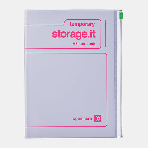 Cuaderno Storage.it con bolsillo zip - Blanco