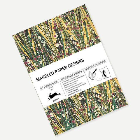 Libro con 12 papeles de regalo - 102 Marbled Designs