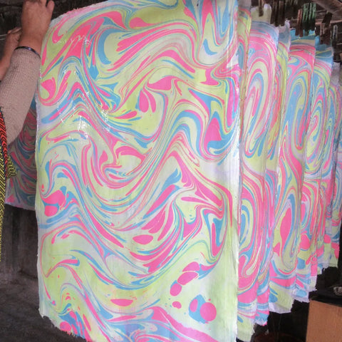 Papel regalo de algodón 50x70cm - Waves Neon
