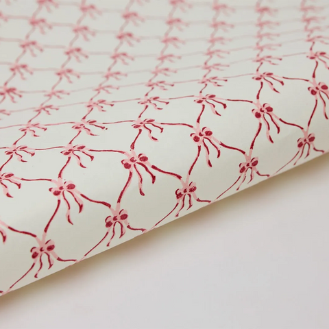 Papel regalo algodón 50x70cm - Lazos rosas