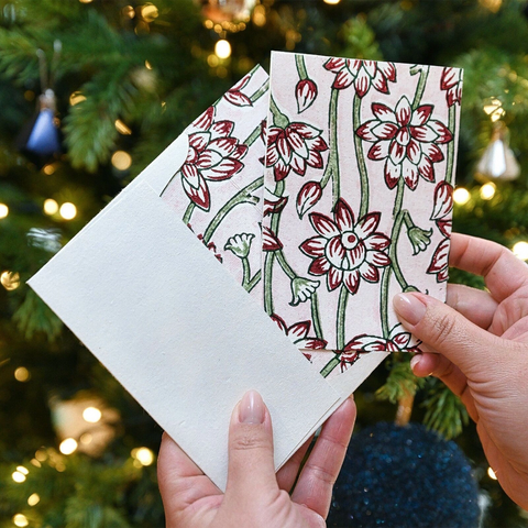 Tarjeta artesanal - Lotus Cherry