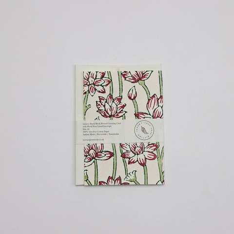 Tarjeta artesanal - Lotus Cherry