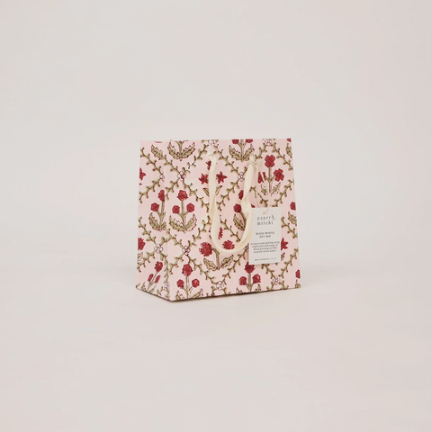 Bolsa de regalo pequeña - Papel artesanal Winter red