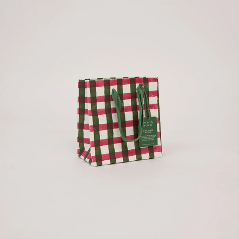 Bolsa de regalo pequeña - Papel artesanal Holly Green