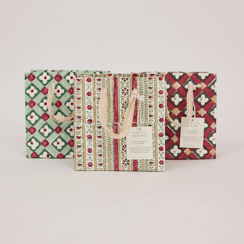 Bolsa de regalo pequeña - Papel artesanal Traditional Christmas