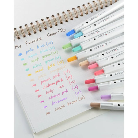 Rotulador retráctil Clickart Zebra - Caja 12 colores suaves