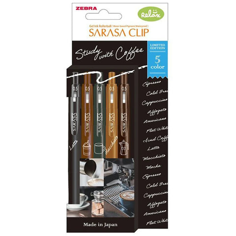 Bolígrafos Sarasa Gel 0,5 - Pack Study with Coffee
