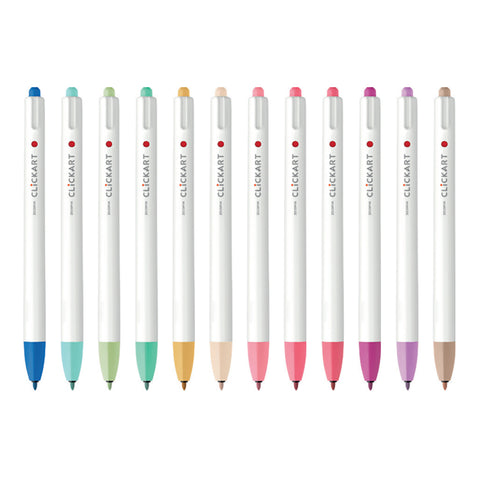 Rotulador retráctil Clickart Zebra - Caja 12 colores suaves