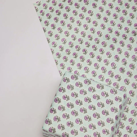 Papel regalo algodón 50x70cm - Daisy Teal