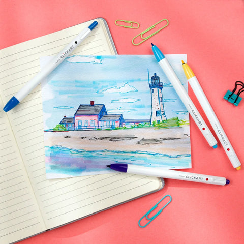 Rotulador retráctil Clickart Zebra - Caja 12 colores suaves