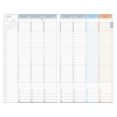 Agenda Jibun Techo DIARY A5 Slim White 2025