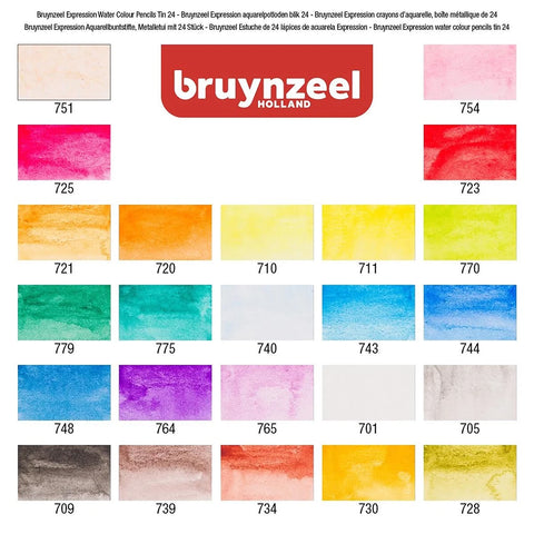 24 Lápices de colores acuarelables - Bruynzeel