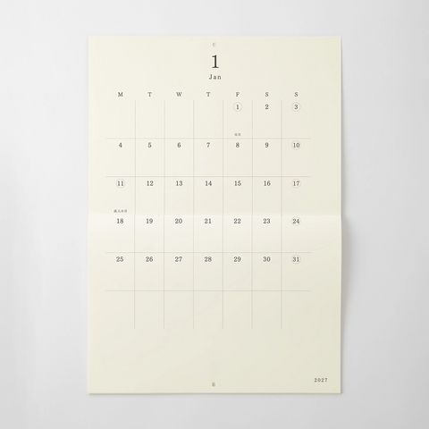 Calendario de pared 2027 - Midori MD