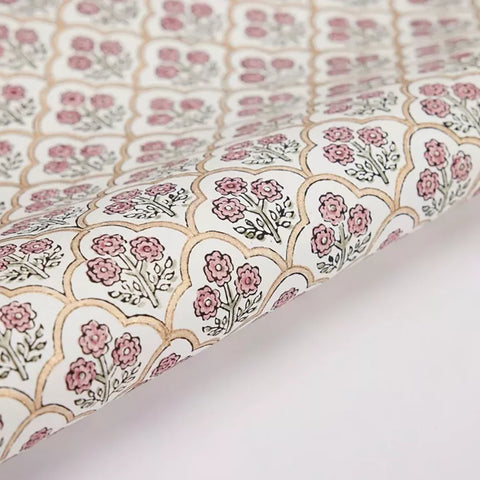 Papel regalo algodón 50x70cm - Trellis Pink Earth