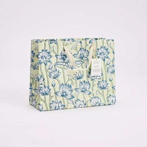 Bolsa de regalo mediana - Papel artesanal Indigo