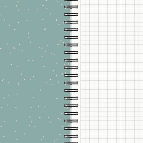 Libreta A4 de anillas - Puntos fondo azul