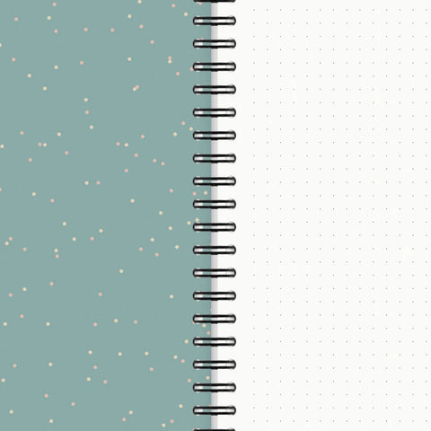 Libreta A4 de anillas - Puntos fondo azul