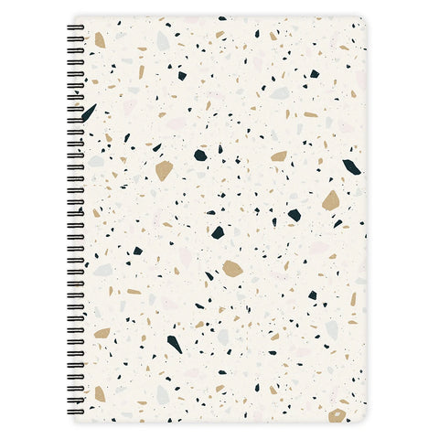 Libreta A4 de anillas - Terrazo blanco