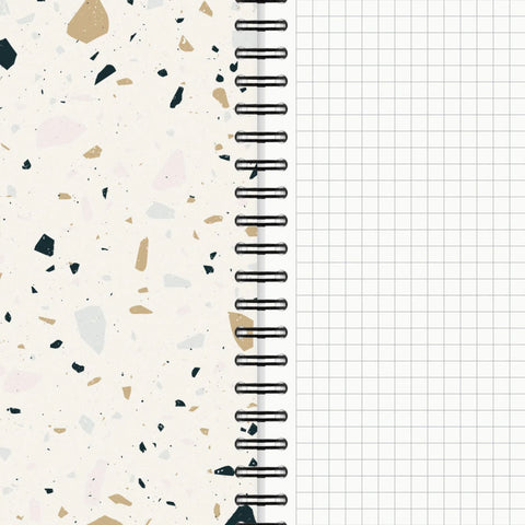 Libreta A4 de anillas - Terrazo blanco