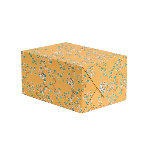 Papel regalo flores fondo amarillo - 50x70cm