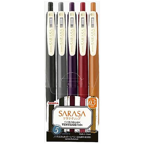 Bolígrafos Sarasa Vintage 2 - Gel 0,5 - Pack de 5