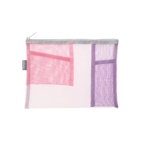 Estuche de malla con bolsillos B6 17x22cm - Midori