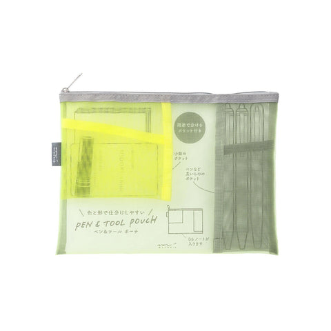 Estuche de malla con bolsillos B6 17x22cm - Midori