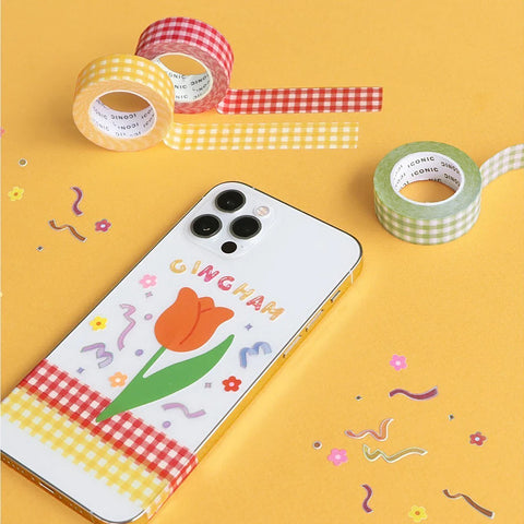 Washi tape 15mmx10m - Gingham Banana