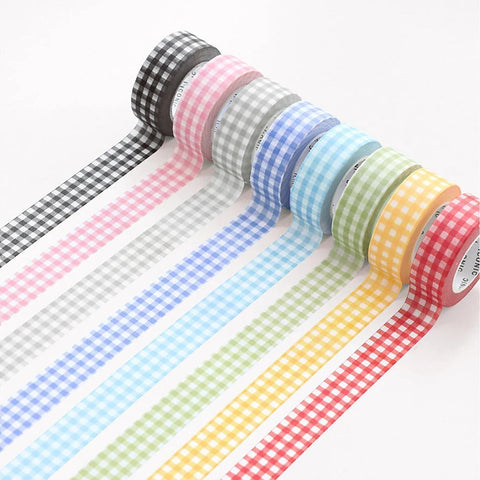 Washi tape 15mmx10m - Gingham Blackberry