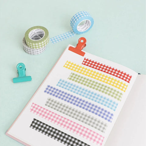 Washi tape 15mmx10m - Gingham Blackberry
