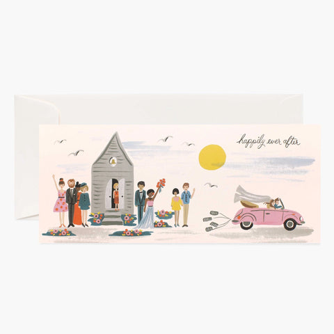 Tarjeta alargada Boda - Felices para siempre