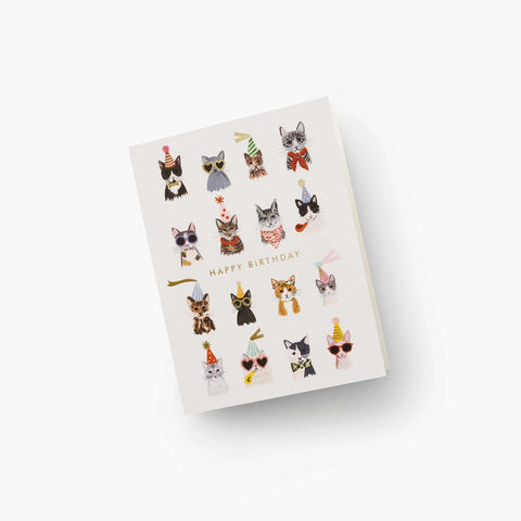 Tarjeta Felicitación Cumpleaños - Gatos
