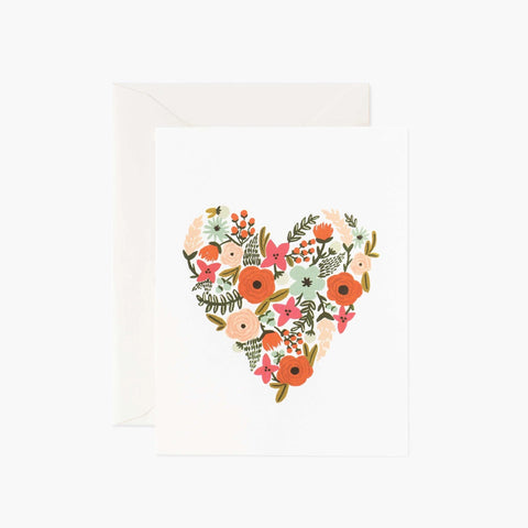 Tarjeta - Corazón floral