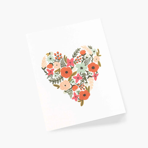 Tarjeta - Corazón floral