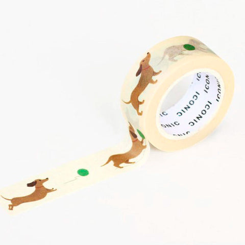 Washi tape 15mmx10m - Perro salchicha