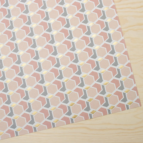 Papel regalo rosa y dorado 50x70cm