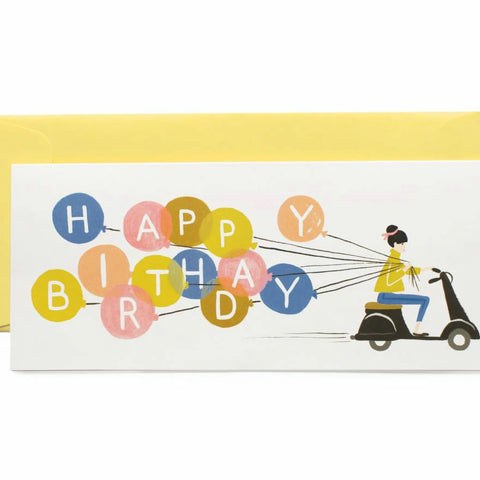 Tarjeta alargada Cumpleaños - Moto