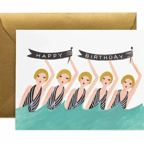 Tarjeta Felicitación Cumpleaños - Nadadoras