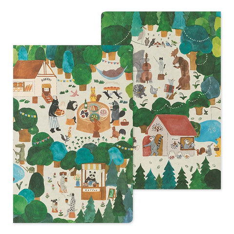Libreta B6 Forest Animal - Páginas con dibujos y malla de puntos