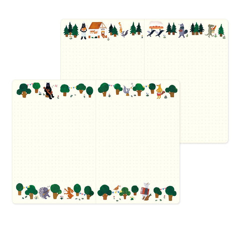 Libreta B6 Forest Animal - Páginas con dibujos y malla de puntos