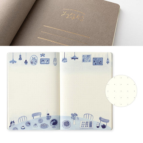 Libreta B6 Blue Nordic - Páginas con dibujos y malla de puntos