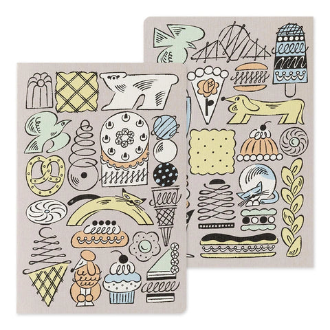 Libreta B6 Sweets and animals - Páginas con dibujos y malla de puntos