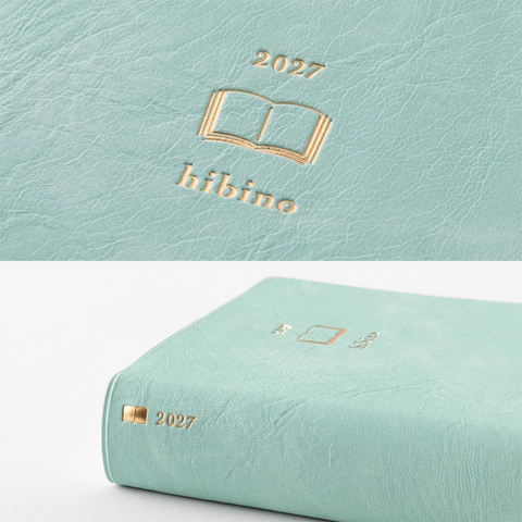 Agenda 2027 hibino Blue Green A6 - 2 páginas día Midori