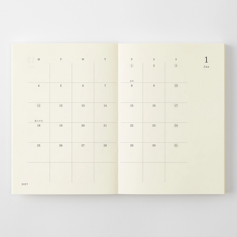 Planificador MD Notebook Diary A6 2027