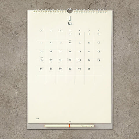 Calendario de pared 2026 Midori MD Paper