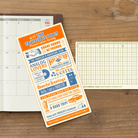 Traveler's Notebook Plastic Sheet 2026 Tamaño Regular